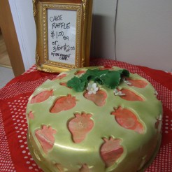 Our golden RAFFLE cake made by Megan of the Regent Cafe.
